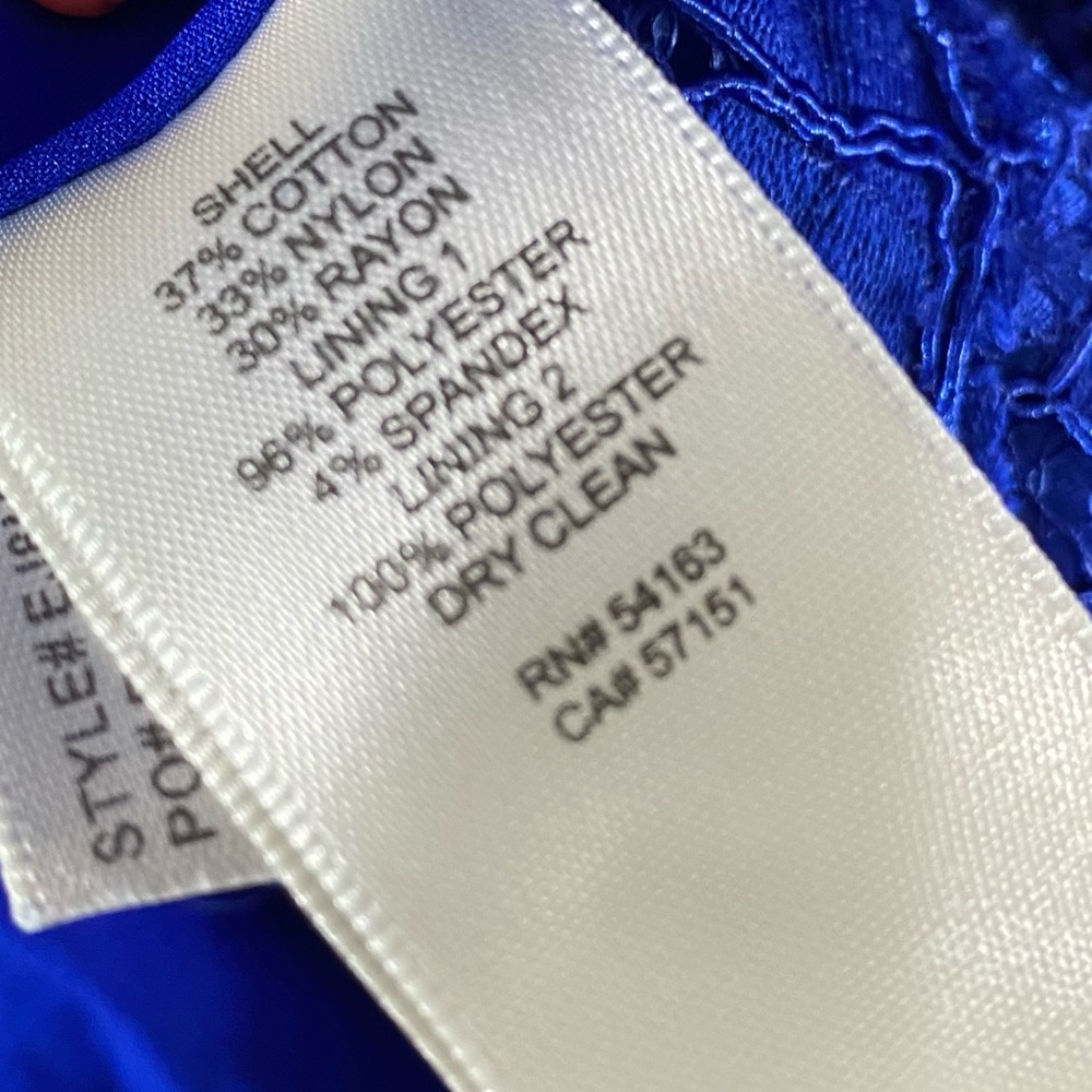 Eliza J Blue Floral Lace Fit & Flare Dress SZ 6 - Picture 4 of 8